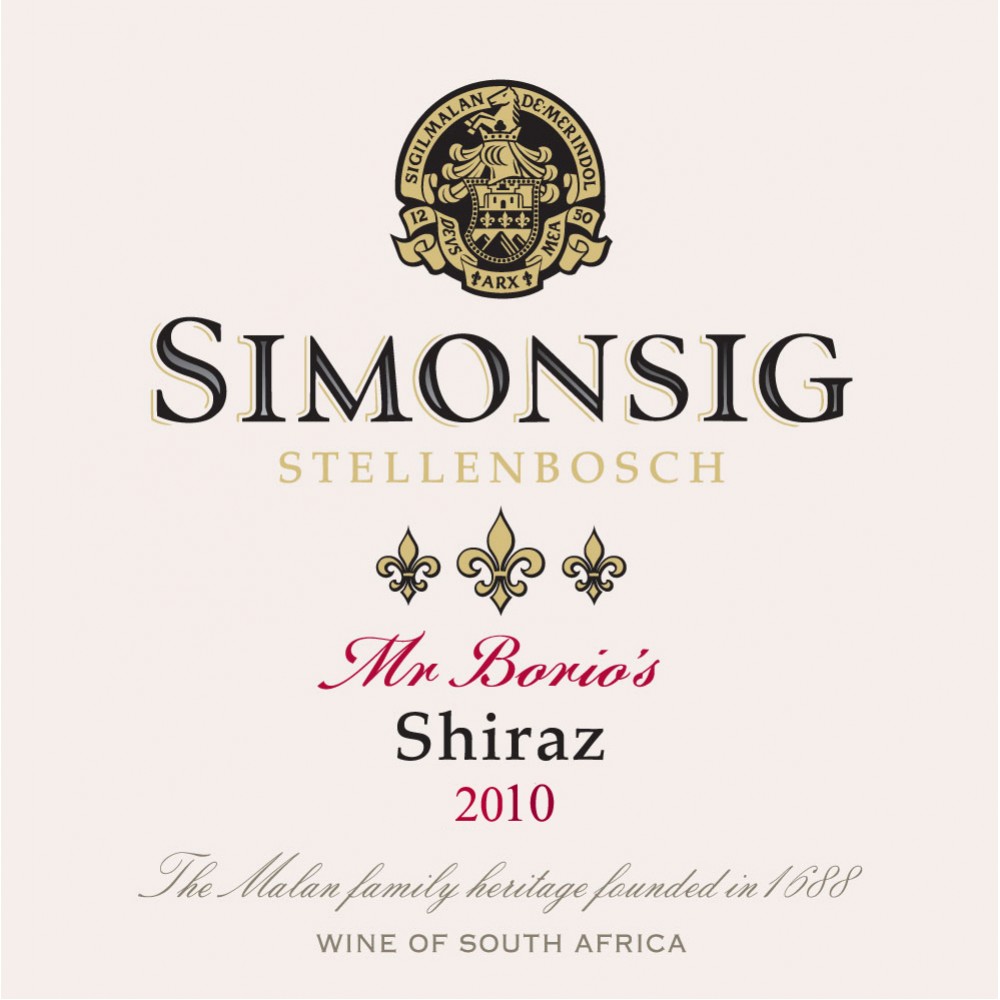 Simonsig Mr Borio’s Shiraz 2019